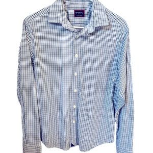 Untuckit Erback Green Regular Fit Button Up Shirt Green Blue White Size Small